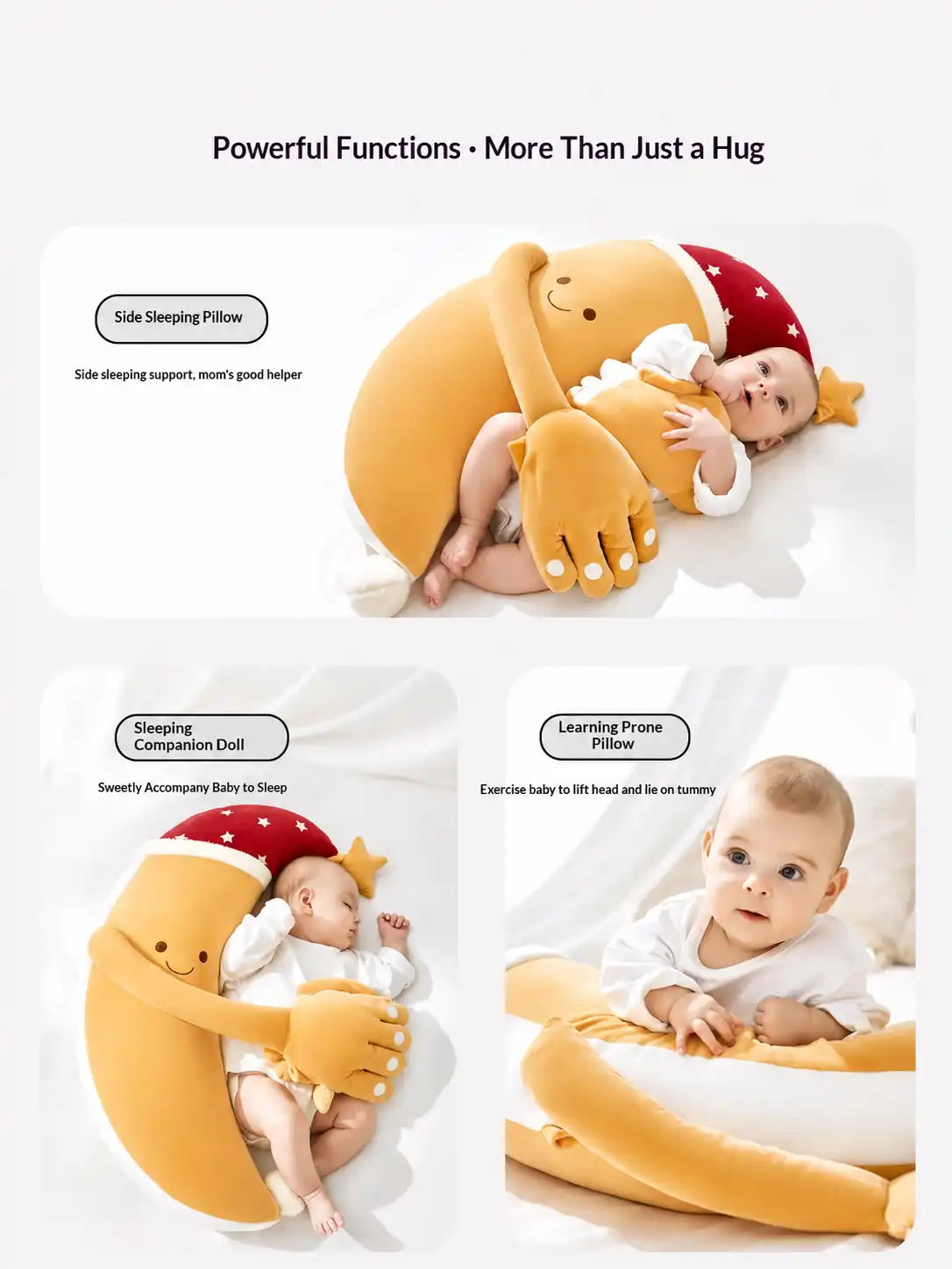 MEACAOFG™ Baby Banana Teether - Safe Silicone Teething Toy for Infants 0-12 Months moon