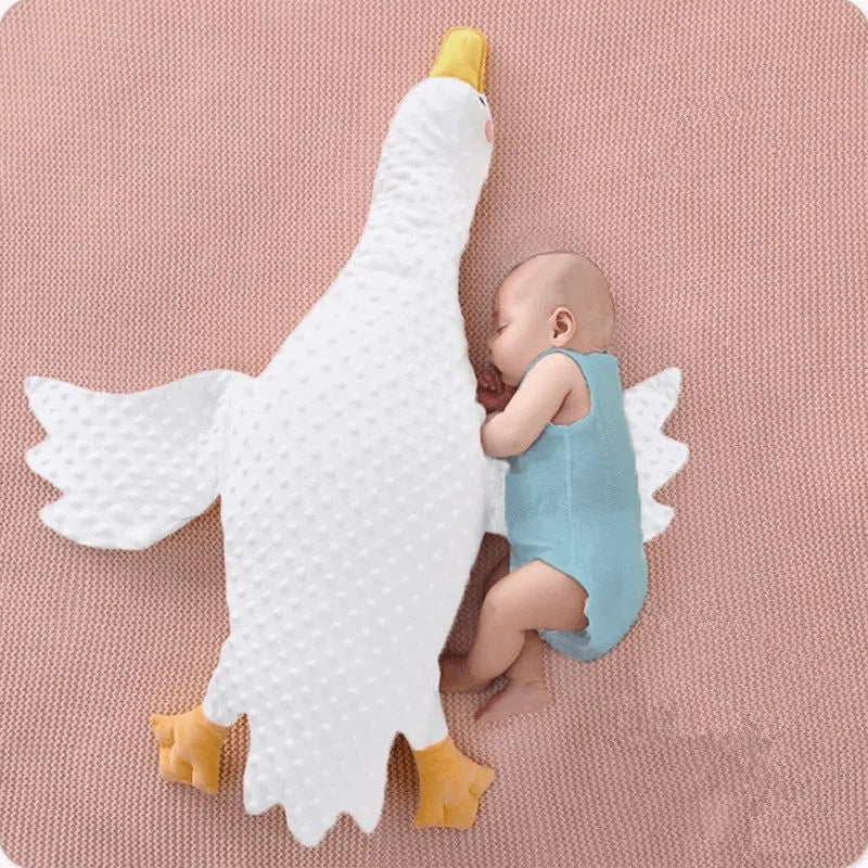 Large White Goose Baby Gas Relief Pillow - Anti-Colic Tummy Time Support for Newborns 0-12 Months | MEACAOFG