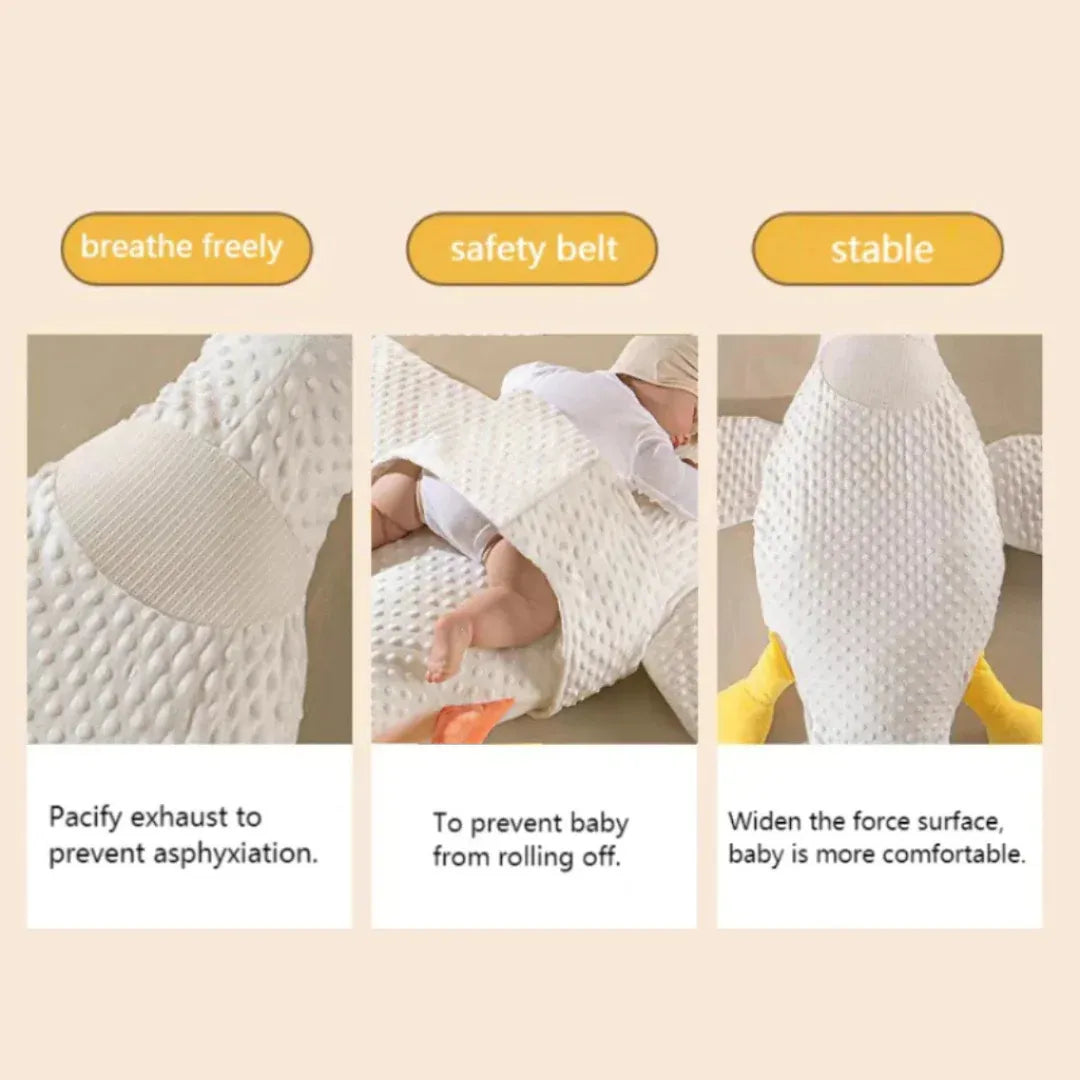 Large White Goose Baby Gas Relief Pillow - Anti-Colic Tummy Time Support for Newborns 0-12 Months | MEACAOFG
