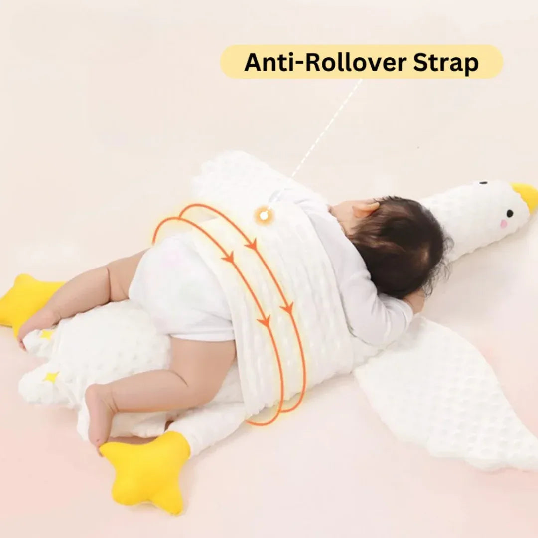 Large White Goose Baby Gas Relief Pillow - Anti-Colic Tummy Time Support for Newborns 0-12 Months | MEACAOFG