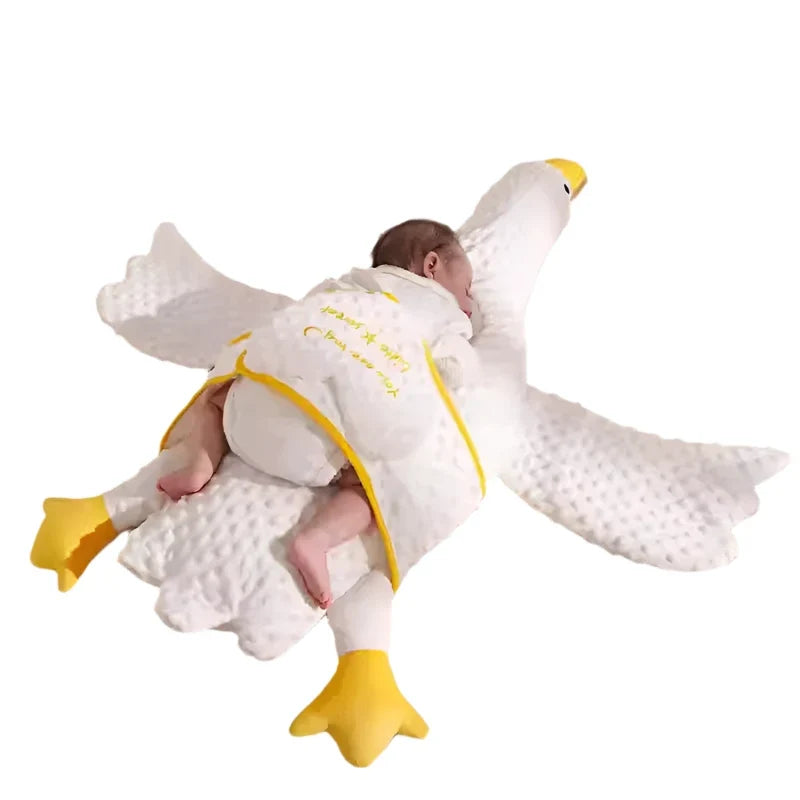 Large White Goose Baby Gas Relief Pillow - Anti-Colic Tummy Time Support for Newborns 0-12 Months | MEACAOFG