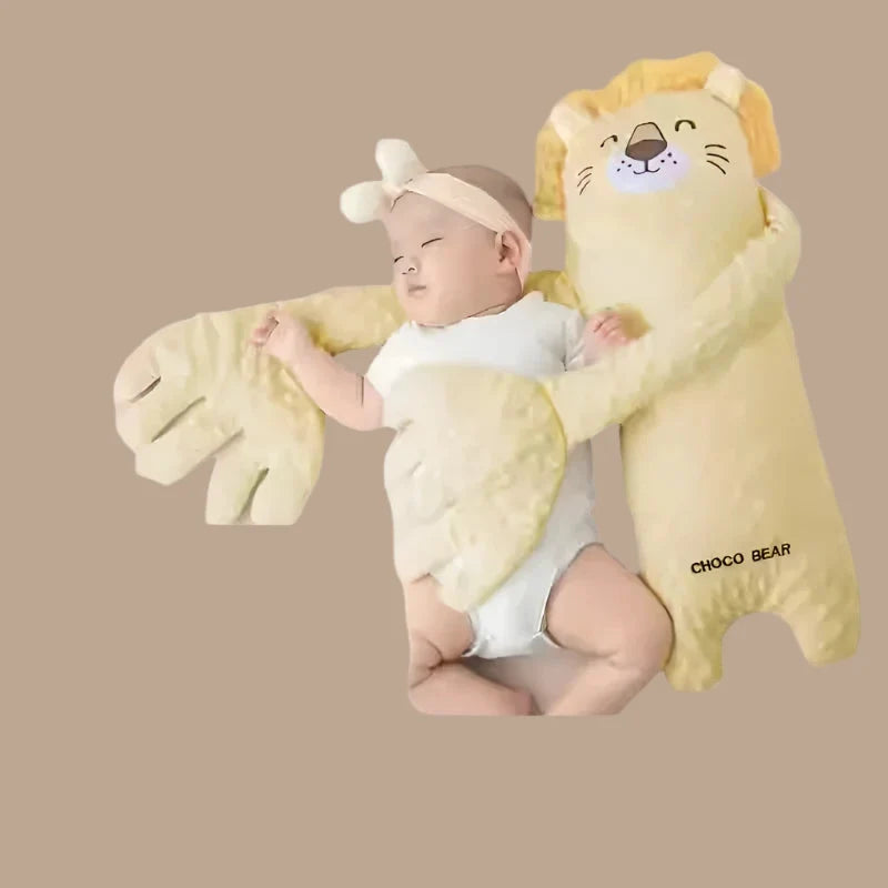 MEACAOFG™ Baby Soothing Pillow Toy - Interactive Pink Rabbit Plush with Movable Palms for Infant Sleep & Development